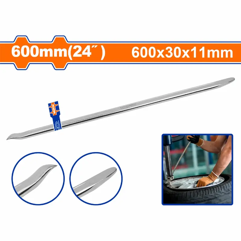 600 Mm (24 In) Forged Carbon Steel Tire Iron With Rubber Grips 1
