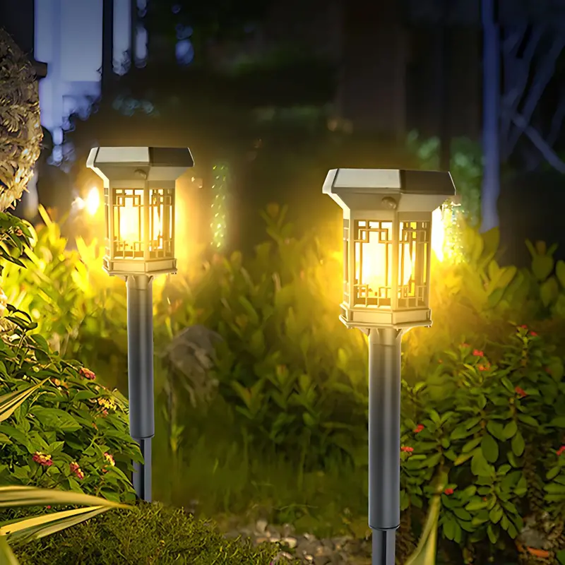 600Mah Solar-Powered Garden Stake Light With Integrated Panel – Waterproof Warm-White Outdoor Lamp 1