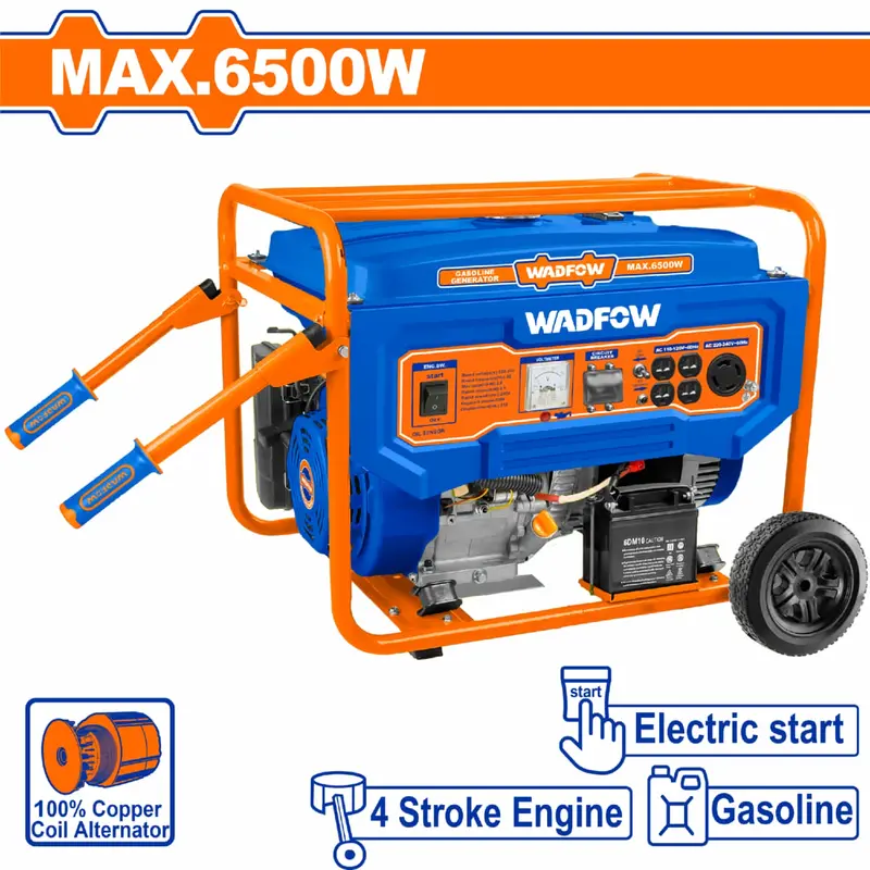 6500W Gasoline Generator – 110–120V, 60 Hz, Ohv 4-Stroke Engine, Electric Start, 25L Tank 1