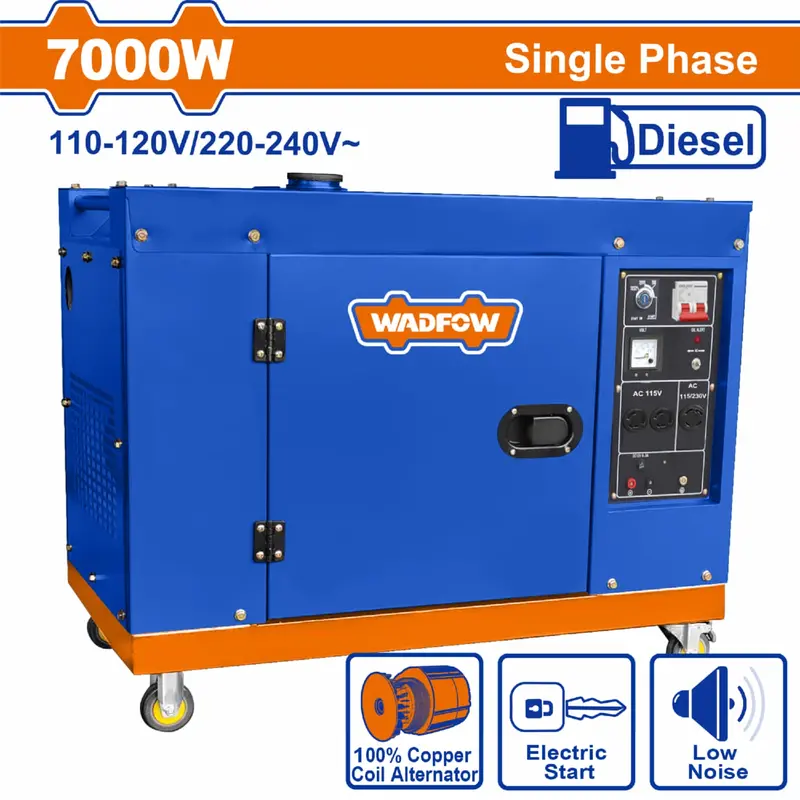 7 Kw Silent Diesel Generator – Single-Phase, 11 Hp Engine, Electric Start, Copper-Wound Alternator 1