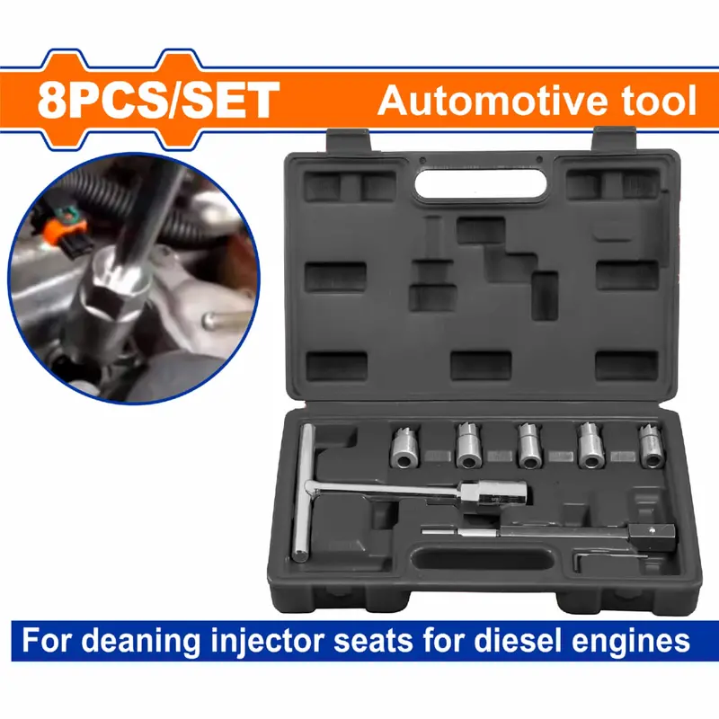 7-Piece Diesel Injector And Seat Cutter Set – Precision Tools For Cleaning And Resurfacing Injectors 1