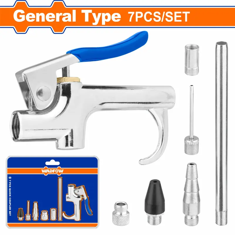 7-Piece Quick-Connect 1/4" Air Nozzle Set For Inflation And Blowing Applications 1