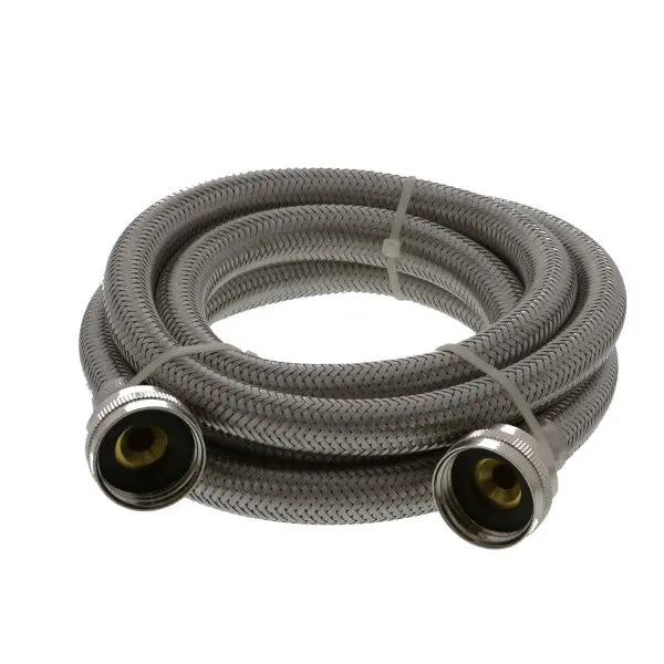 72-Inch Stainless Steel Washing Machine Supply Hose – 3/4-Inch Fittings 1
