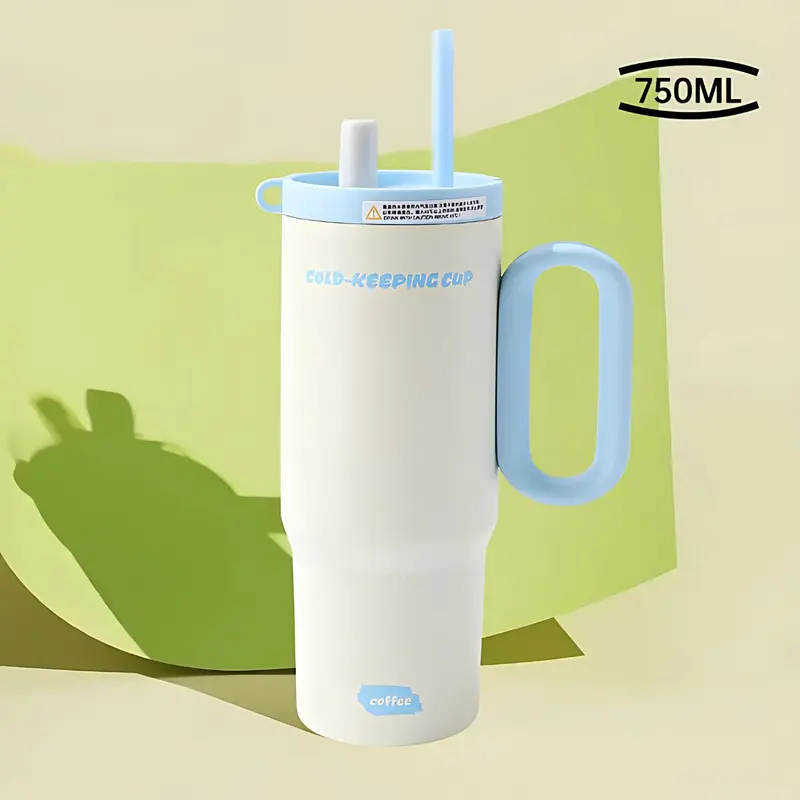 750Ml Stainless Steel Thermal Water Bottle With Bamboo Lid And Tritan Straw (Grade 316) 1