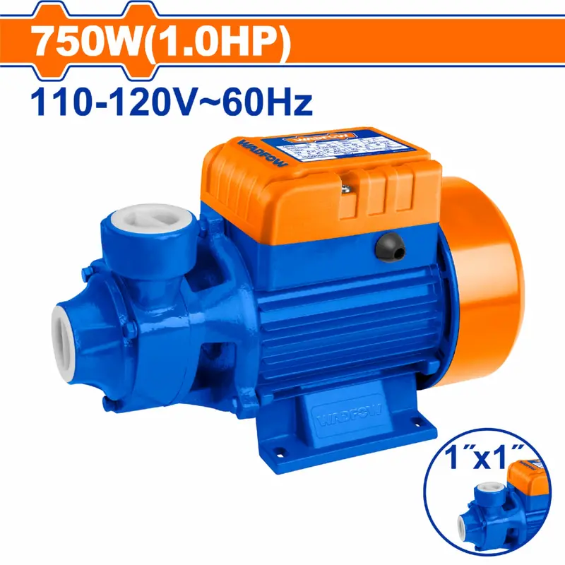750W (1 Hp) Peripheral Water Pump – 110–120V, 46 L/Min Flow, 8 M Suction Depth 1
