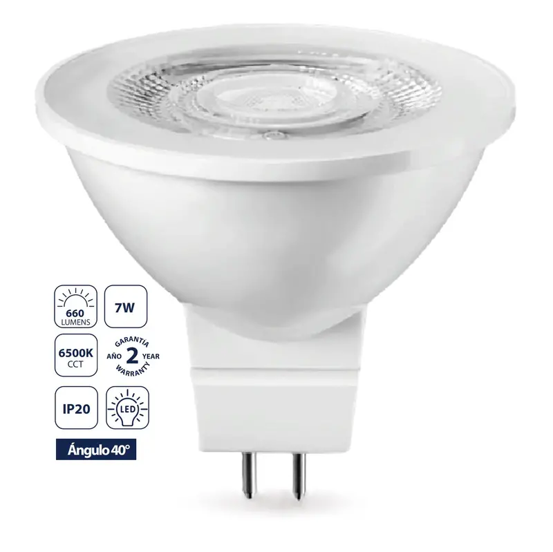 7W Mr16 Gu5.3 Led Bulb – 6500K Cool White, 660Lm, Instant-On, Energy-Saving Spotlight Replacement 1