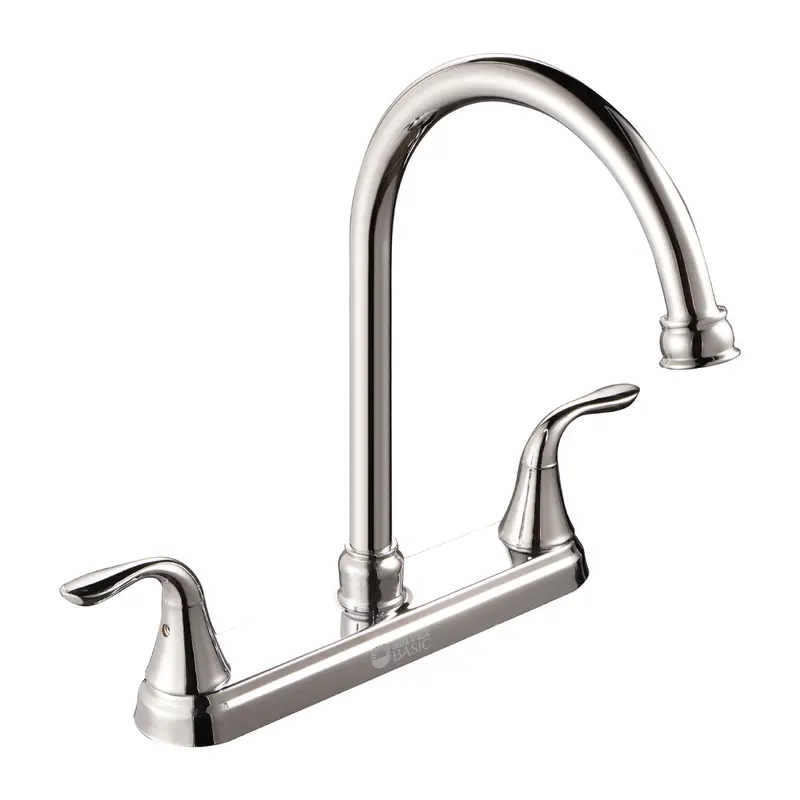 8" Commercial-Grade Kitchen Prep Sink Faucet – High-Arc Chrome-Plated Zinc Body With Swivel Spout 2