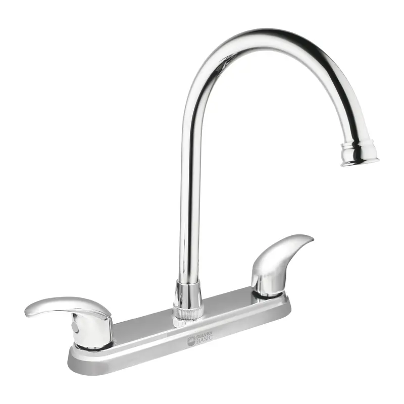 8" High-Arc Kitchen Faucet – Chrome-Finished Zinc Body With Quarter-Turn Handle 2