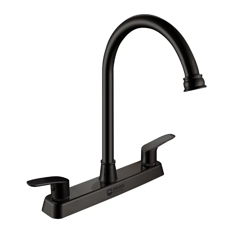 8-Inch Kitchen Faucet – Matte Black High-Arc Mixer With Dual Lever Handles 2