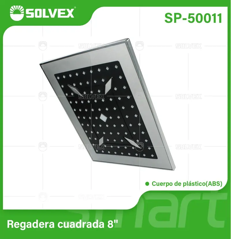 8-Inch Square Chrome Shower Head Featuring Abs Plastic Faceplate And Brass Ball Joint 1