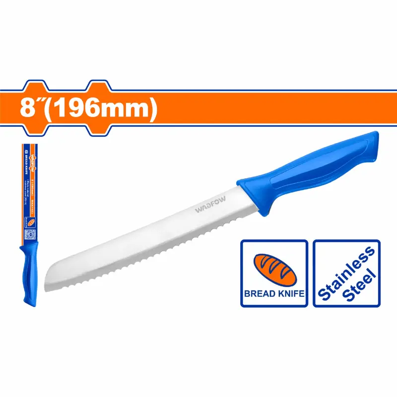 8-Inch Stainless Steel Bread Knife — Precision-Serrated Edge For Soft Rolls & Loaves 1