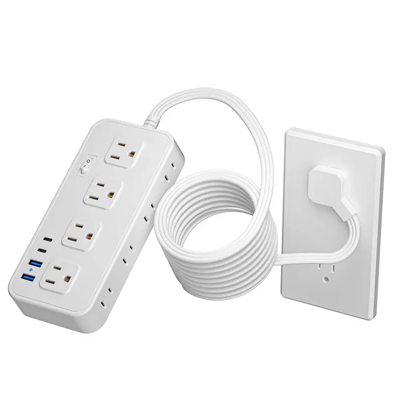 8-Outlet Surge Protector – Dual Usb-A & Dual Usb-C Fast-Charging Adapter With Smart Power Management 1