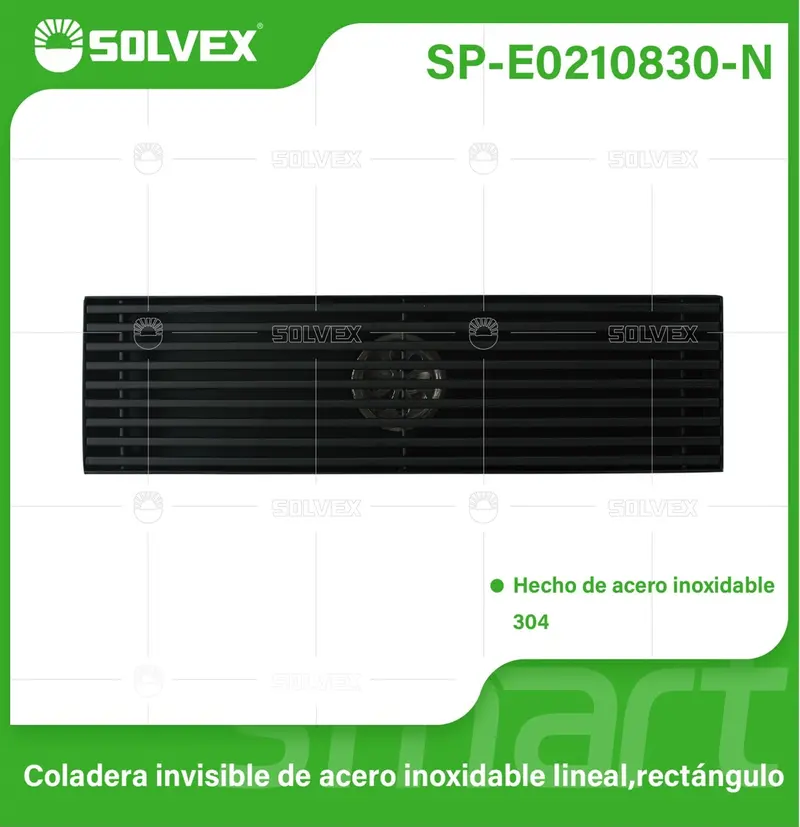 8X30Cm Linear Shower Floor Drain – Matte Black Stainless Steel 1