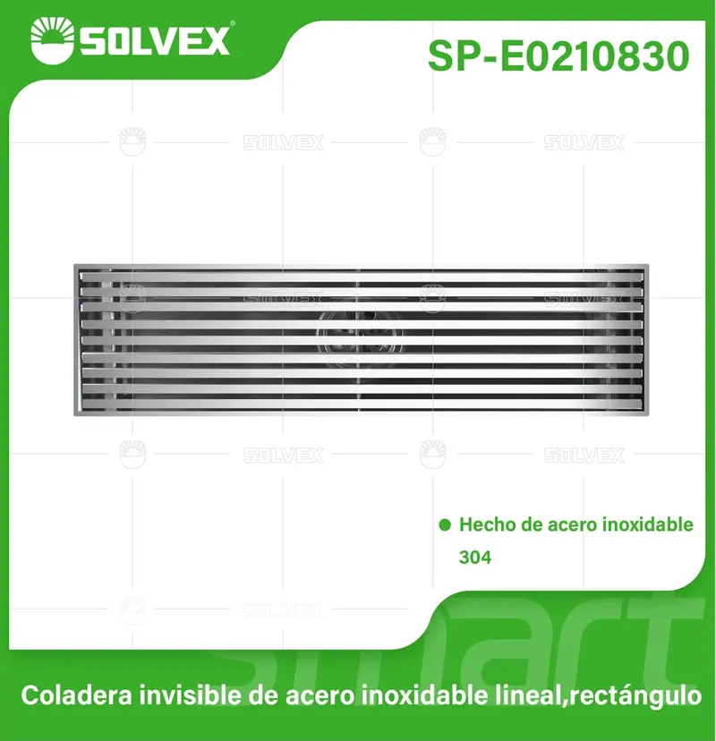 8X30Cm Linear Shower Floor Drain – Polished Chrome Stainless Steel 1