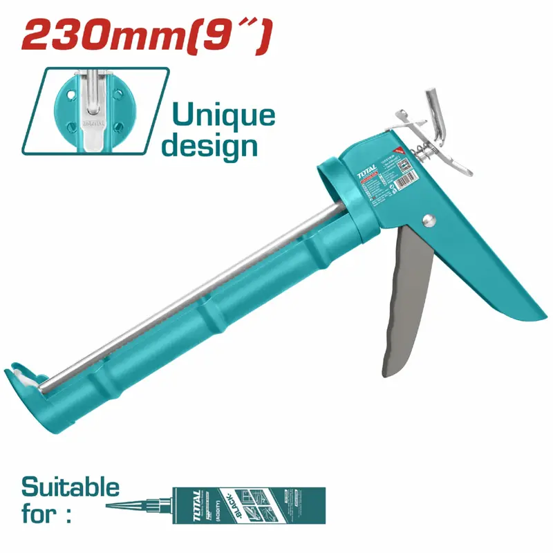 9" Aluminum Caulking Gun – Ergonomic Design, Compatible With Silicone Cartridges 1