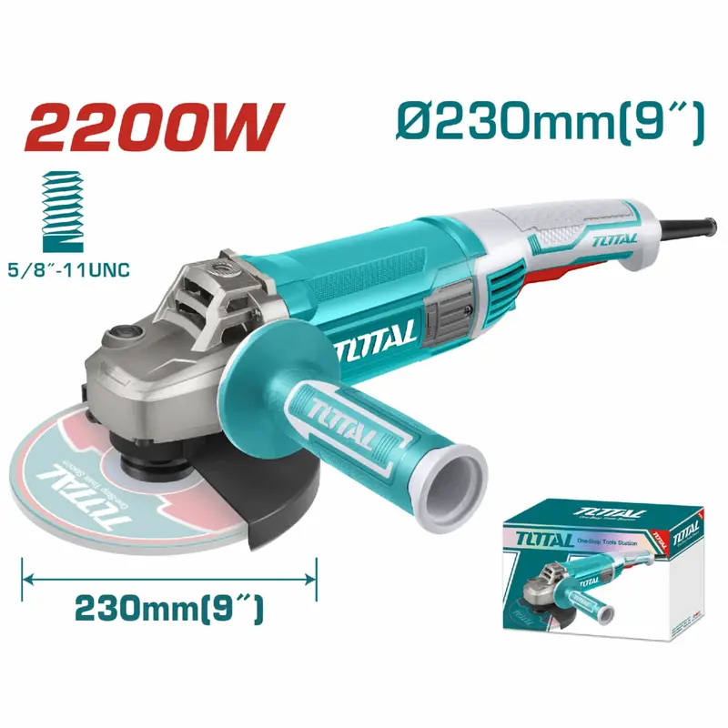 9-Inch Heavy-Duty Angle Grinder – 2200W, 110–120V, 6600 Rpm, 5/8"–11 Unc Thread 1