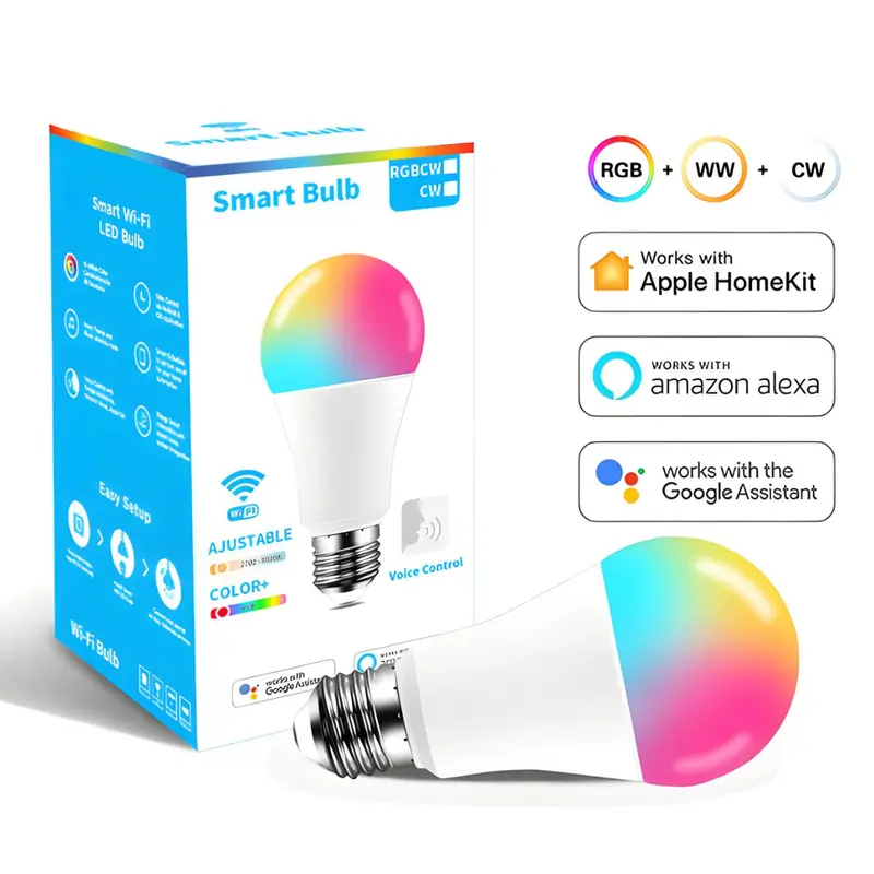 9W Smart Wifi Led Bulb – Rgb + Cool/Warm White Tunable Light, Compatible With Apple Homekit, Alexa & Google Assistant 1