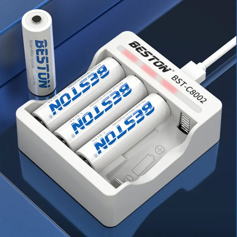 Aa/Aaa Rechargeable Battery Charger With 4 Pre-Installed 1200Mah Aa Batteries 1
