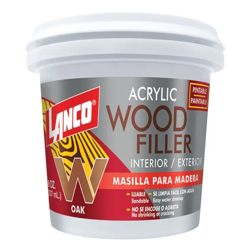 Acrylic Wood Filler – Oak Finish, 8 Oz 1