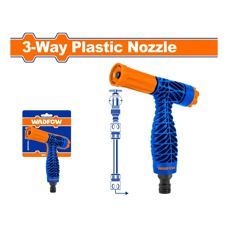 Adjustable 3-Mode Garden Hose Nozzle – Variable Water Flow Pattern For Spraying, Jetting, And Soaking 1