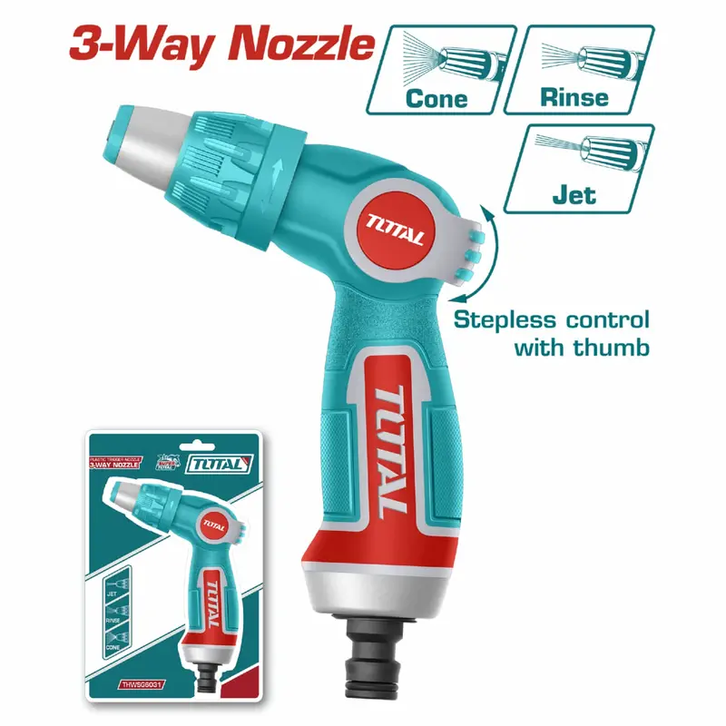 Adjustable 3-Way Plastic Hose Nozzle – 3/4" Thread 1