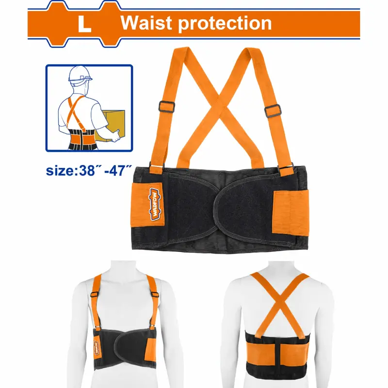 Adjustable Lumbar Support Belt – Polyester, Size L (38"–47" Waist), 112Cm Length, Ergonomic Back Relief 1
