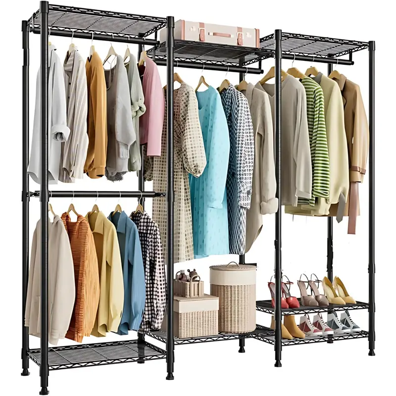 Adjustable Metal Clothing Closet – Modular Wire Rack Wardrobe Organizer (76.4 X 68.9 X 15.7 Cm) 1