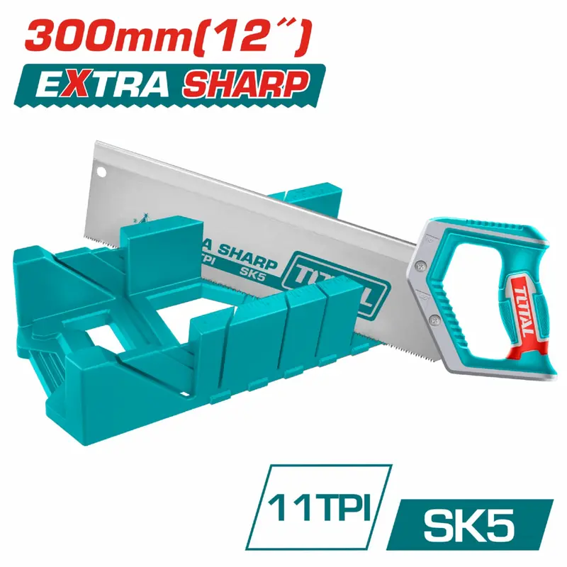 Adjustable Miter Box – 300×140×80 Mm Plastic Cutting Guide With 300 Mm / 12" 11 Tpi Saw 1