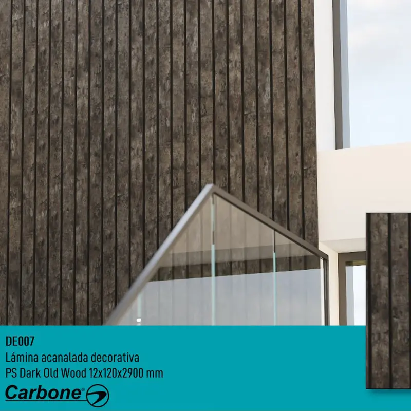 Aged Dark Wood Ps Corrugated Decorative Sheet – 12Mm X 120Mm X 2900Mm 1
