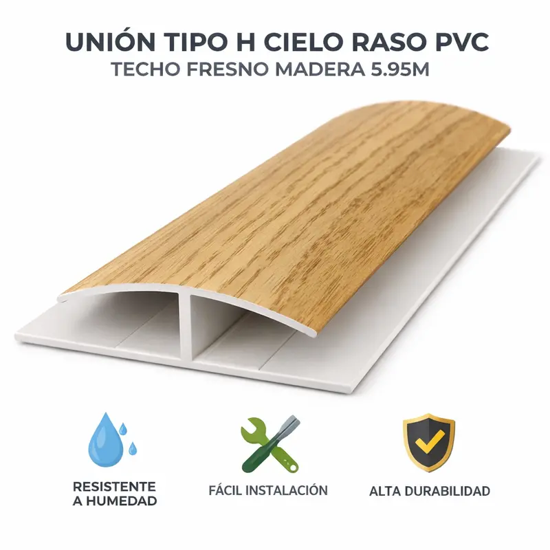 Ash Wood-Finish Pvc Ceiling H-Joint Connector – 5.95M, Weatherproof & Simple Installation 1