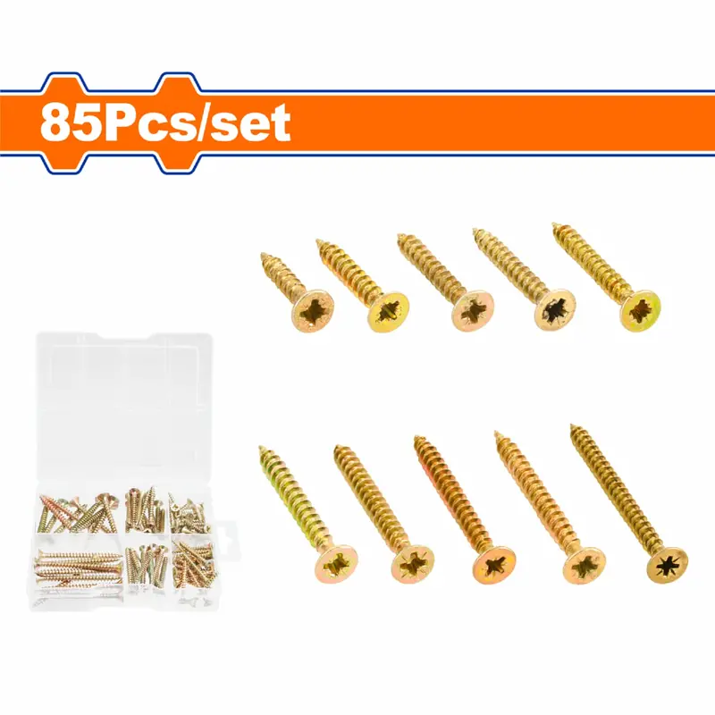 Assorted Particleboard Screw Kit – 85-Piece Phillips-Head Galvanized Set (3.5–5 Mm X 25–60 Mm), For Compressed Wood 1