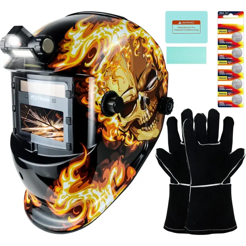 Auto-Darkening Solar-Powered Welding Helmet – 3.64" × 1.67" Viewing Area 1