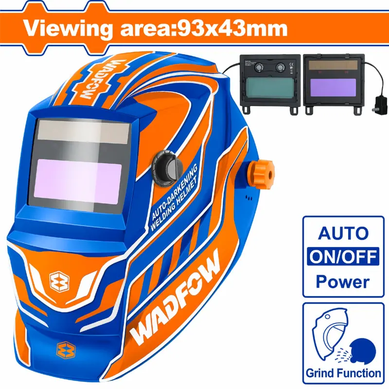 Auto-Darkening Welding Helmet – 93 × 43 Mm Viewing Area, Uv/Ir Protection (Din 16) 1