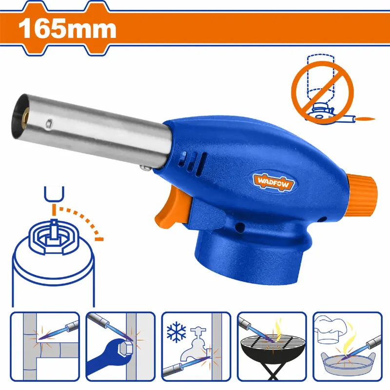 Auto-Igniting Butane Torch – 165Mm Body, 80G/H Fuel Consumption, Domestic Use (Gas Not Included) 1
