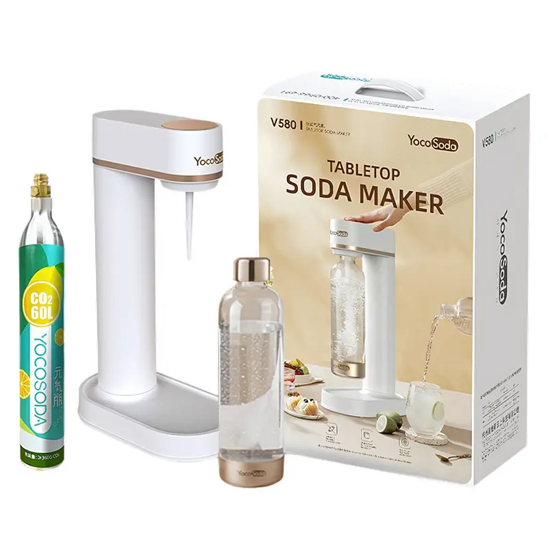Automatic Sparkling Water Maker – 1L White Sodastream-Style Machine With Co₂ Cylinder (Yocosoda) 1