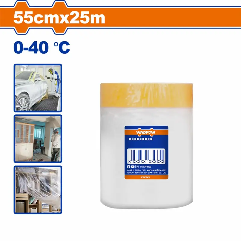 Automotive Masking Tape – 55Cm × 25M, Temperature Range 0–40°C, Protective Film For Painting & Furniture 1