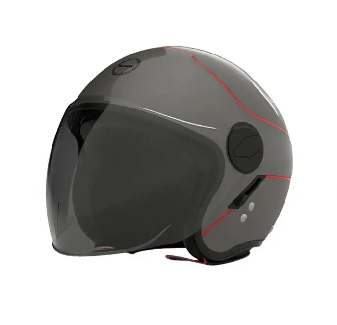 Benelli Jv-21 Grey-And-Black Semi-Integral Motorcycle Helmet 1