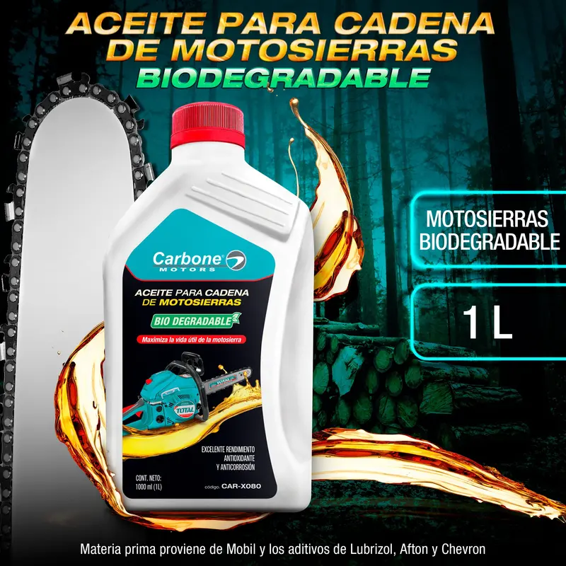 Biodegradable Chainsaw Bar Oil – 1L Bottle By Carbone 1