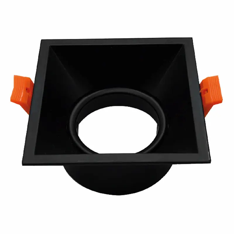 Black Aluminum Gu10 Recessed Downlight Trim – Square, Adjustable, Indoor/Outdoor Compatible 1