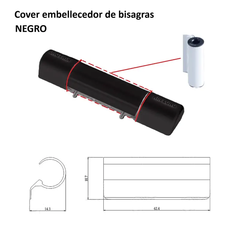 Black Decorative Cover For Kinglong Window Hardware: Crank And Linkage Components For Upvc And Aluminum Systems 1