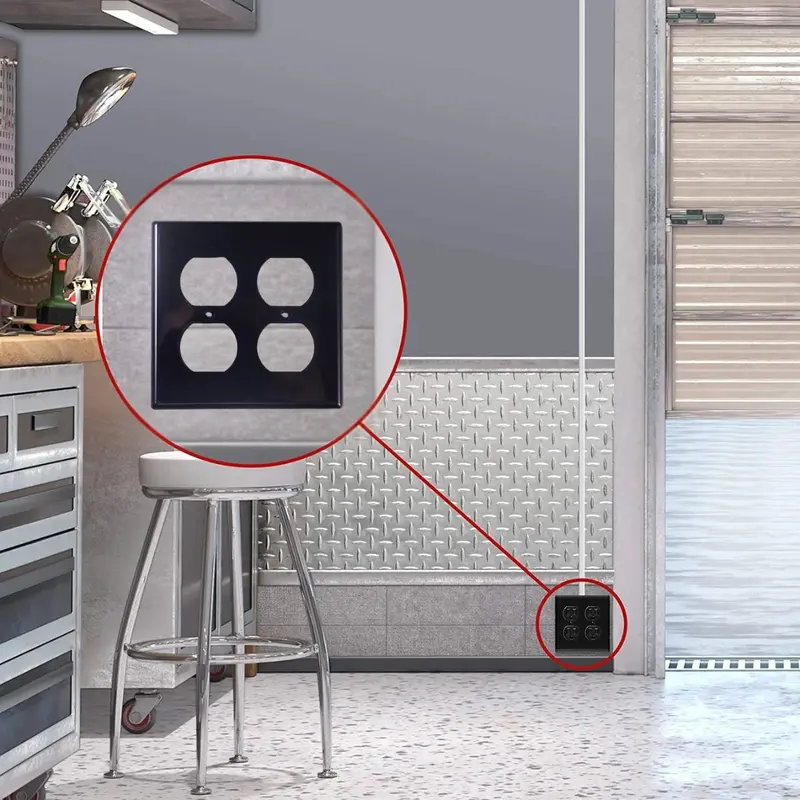Black Single Or Double Gang Switch/Outlet Cover Plate – Slim Plastic Faceplate For Residential Use 1