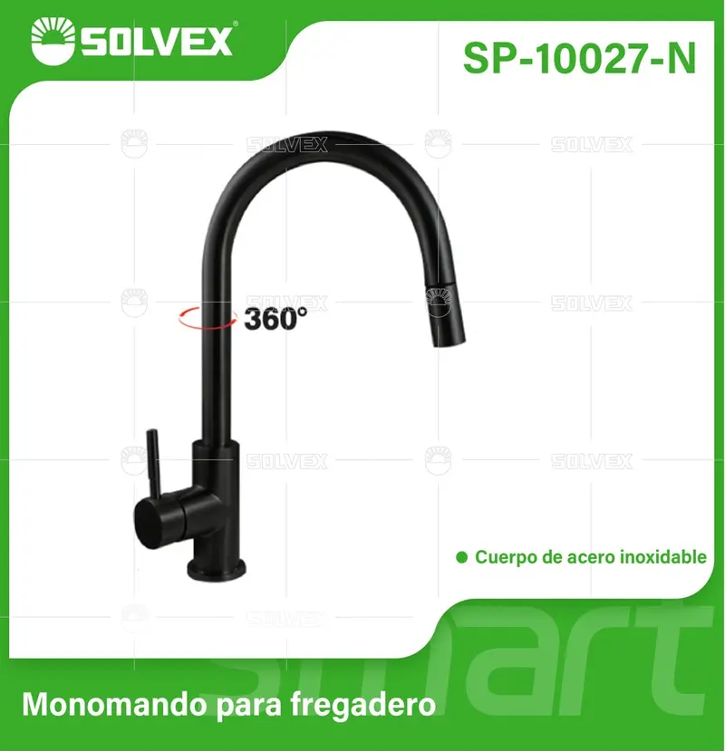 Black Stainless Steel Kitchen Faucet – High-Arc Pull-Down Sprayer With 1.5 M Flexible Hose 1