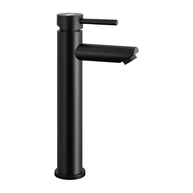 Black Tall-Neck Single-Handle Lavatory Faucet – Stainless Steel Cold/Hot Mixer For Modern Sinks 2