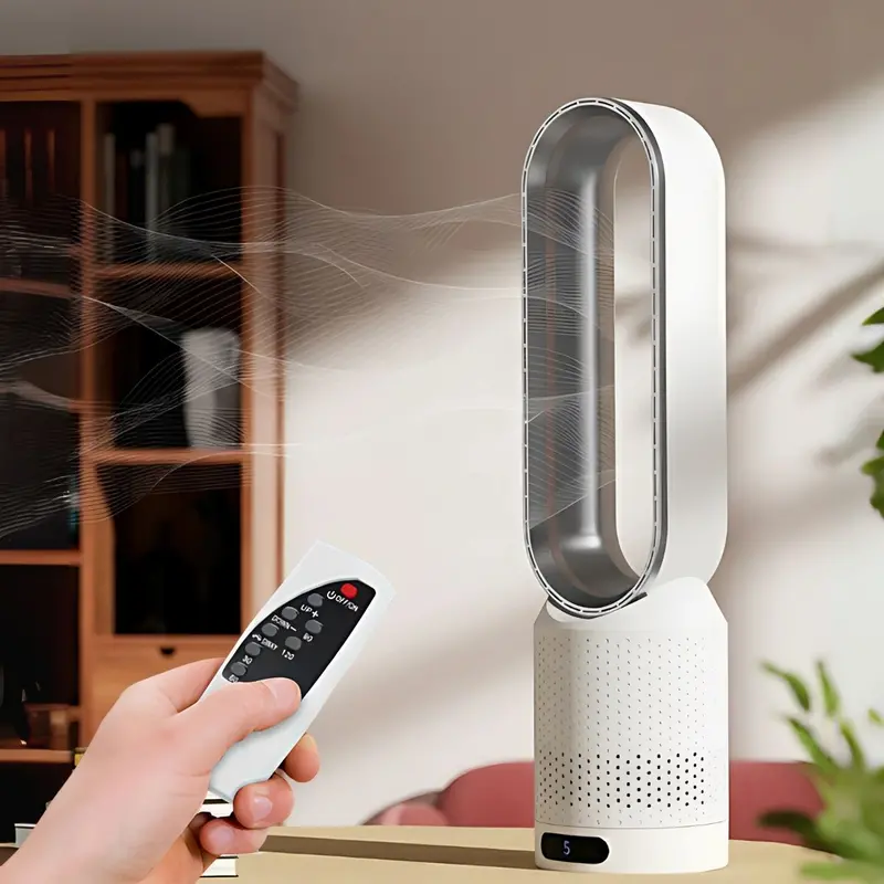 Bladeless Tower Fan With Air Purifier – Remote-Controlled, 22" Tall, Hepa Filter Included (40W) 1