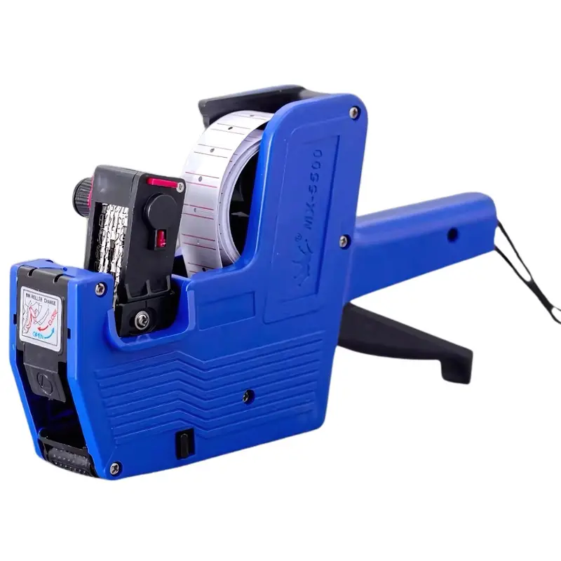 Blue 8-Digit Manual Price Labeler – Includes 1 Roll + 1 Ink Cartridge 1