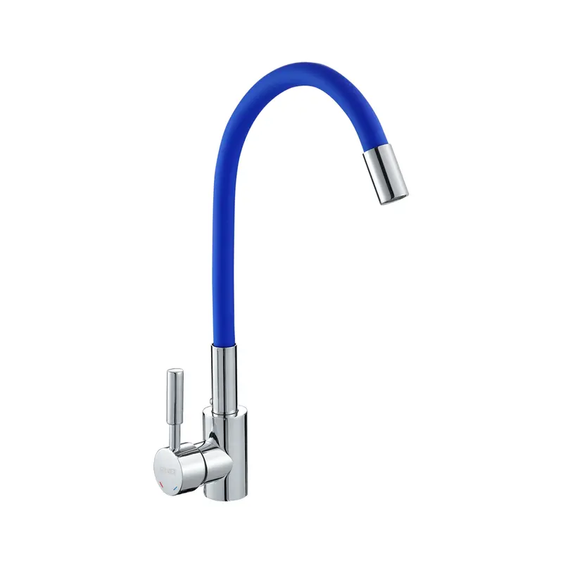 Blue Kitchen Sink Faucet – Stainless Steel Pull-Down Sprayer With Flexible Neck 2