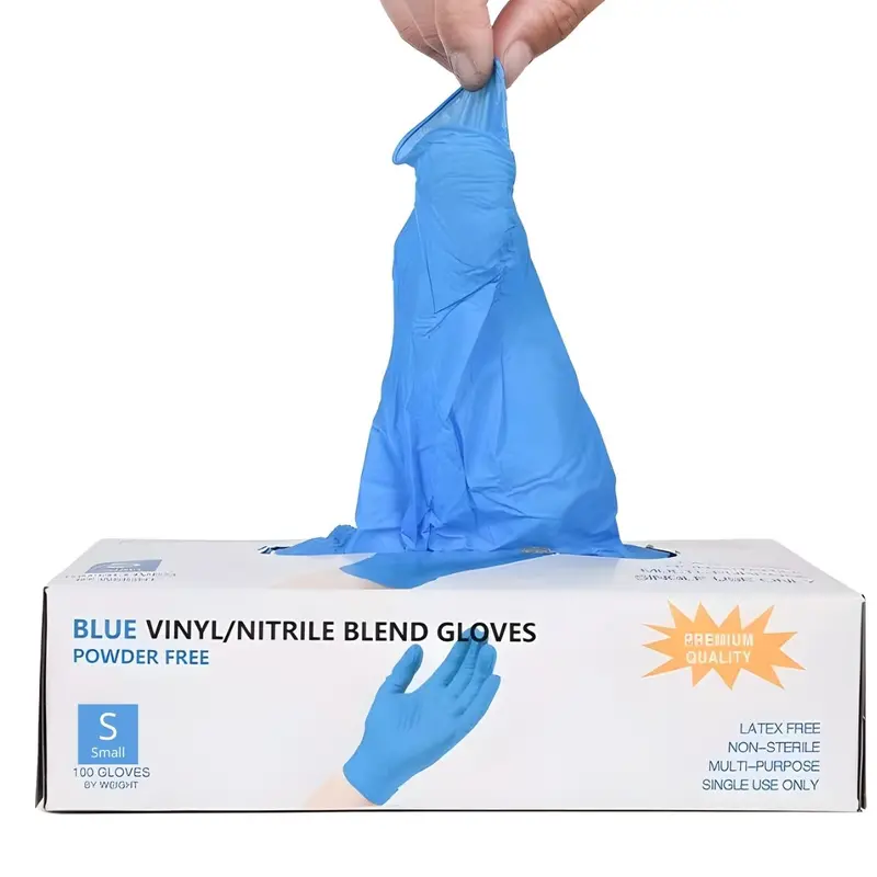 Blue Vinyl-Nitrile Blend Disposable Gloves – High Elasticity, Tactile Sensitivity 1