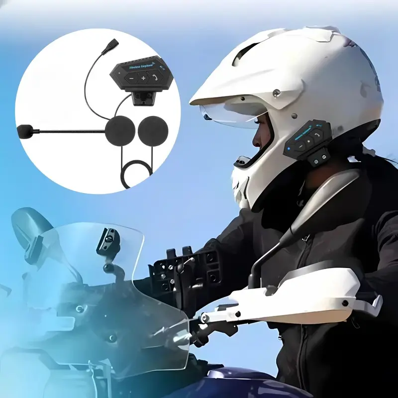 Bluetooth Motorcycle Helmet Headset – Wireless Intercom System Bt12 For Riders 1