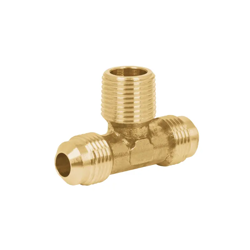Brass 3/8" Flare Tee Fitting – 3-Way Terminal Connector For Gas & Plumbing Applications 2