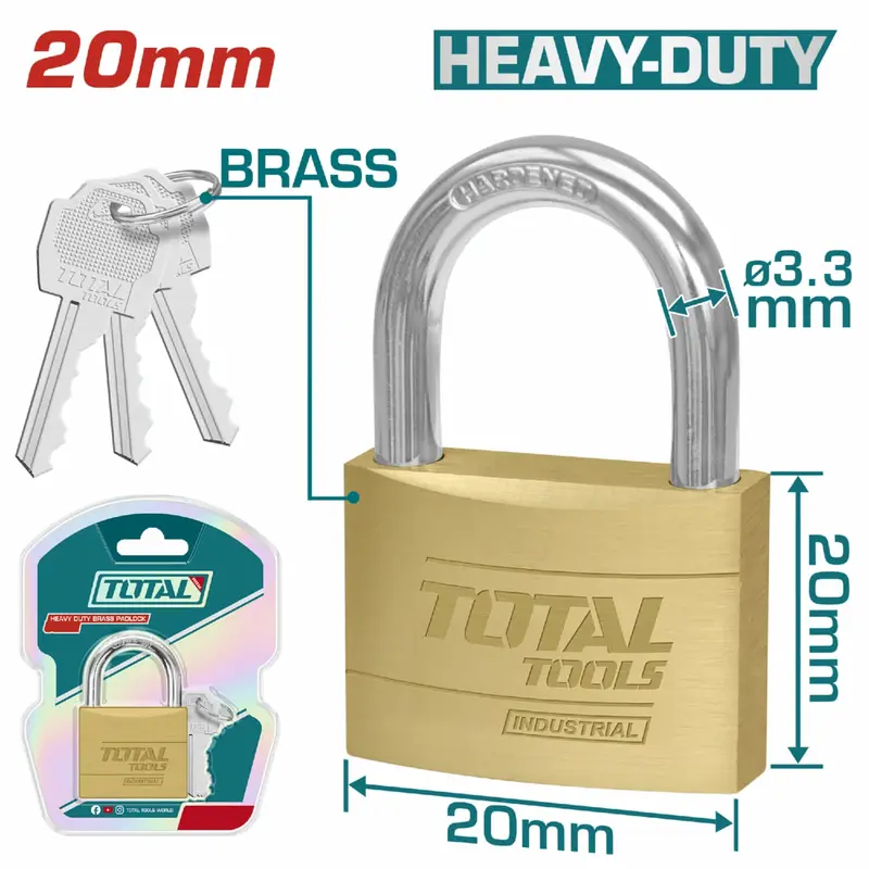 Brass Padlock – 20 Mm Shackle, Miniature Lock For Low-Risk Use 1